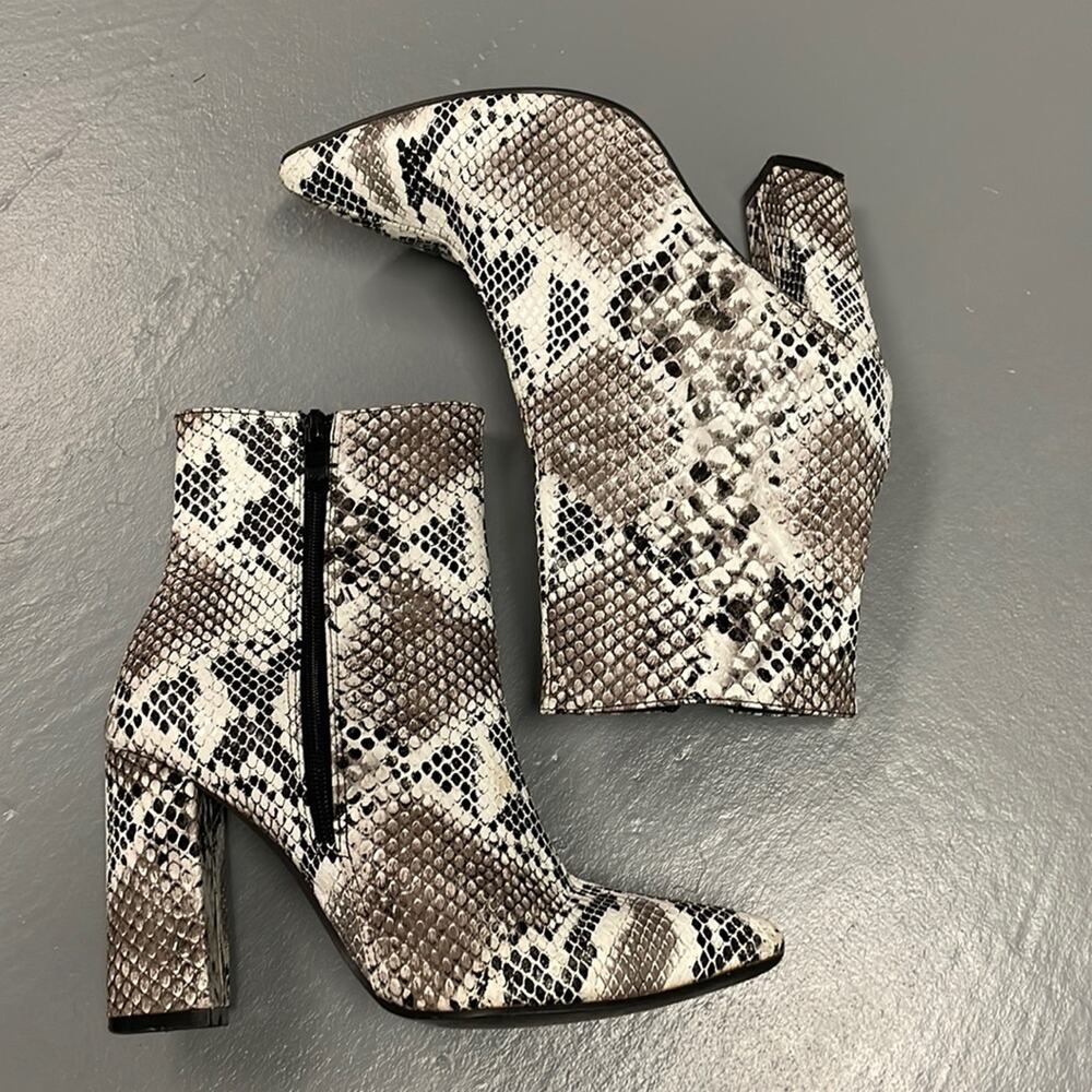Faux Snakeskin Booties Size 37